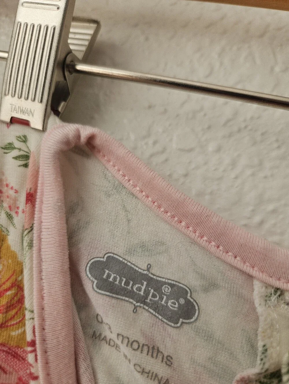 mudpie vibrant floral bamboo knotted gown, 3 months